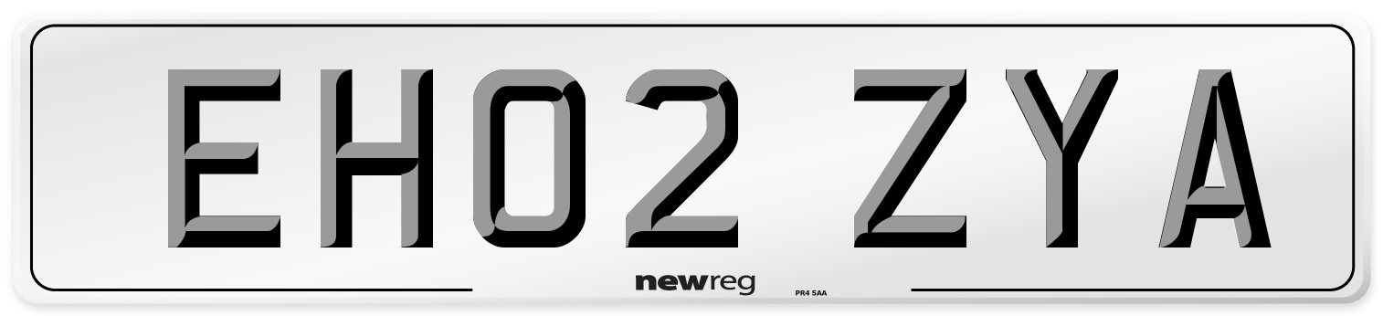 EH02 ZYA Number Plate from New Reg
